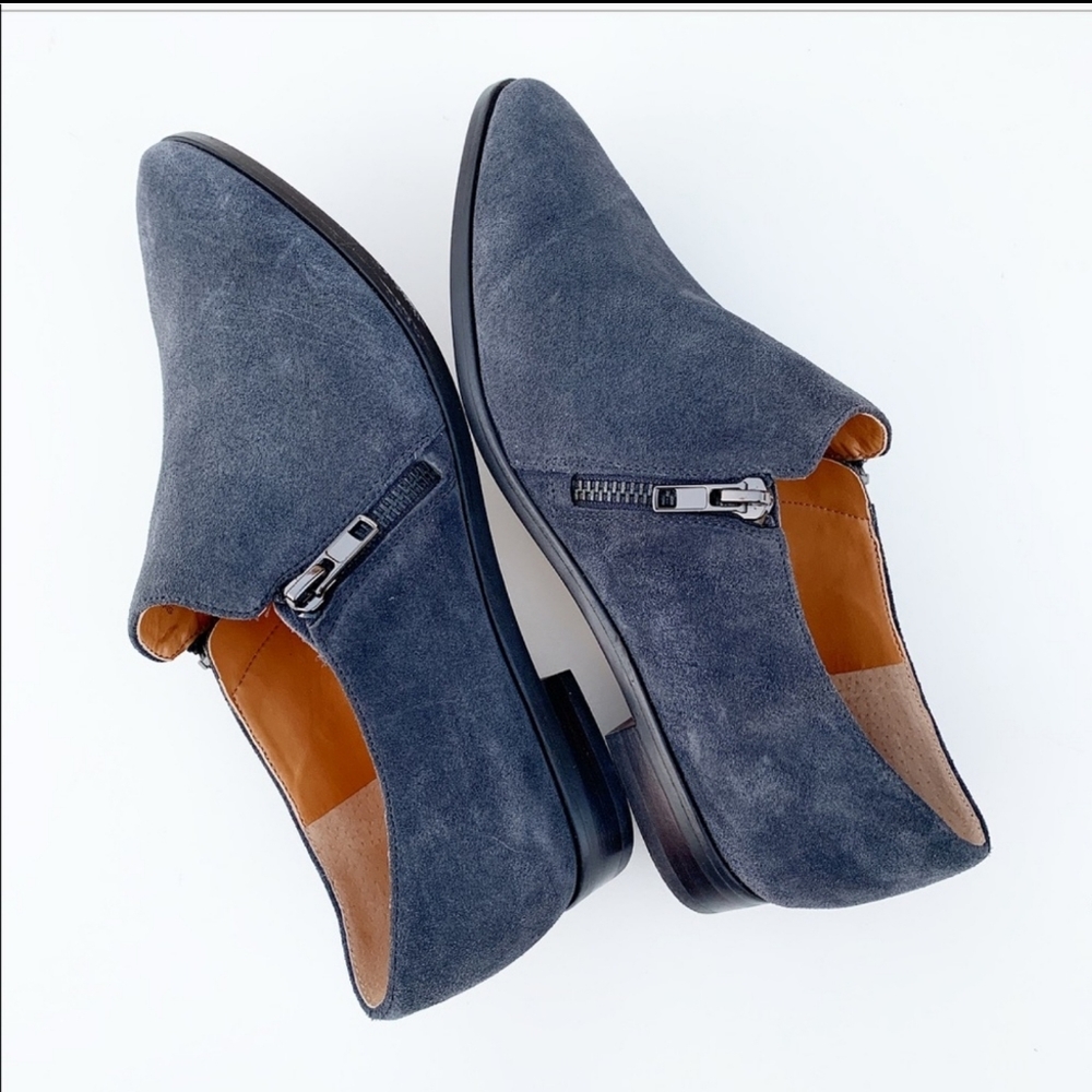 J. Crew Double Zip Suede Pointed Toe Loafers, Sz 7.5